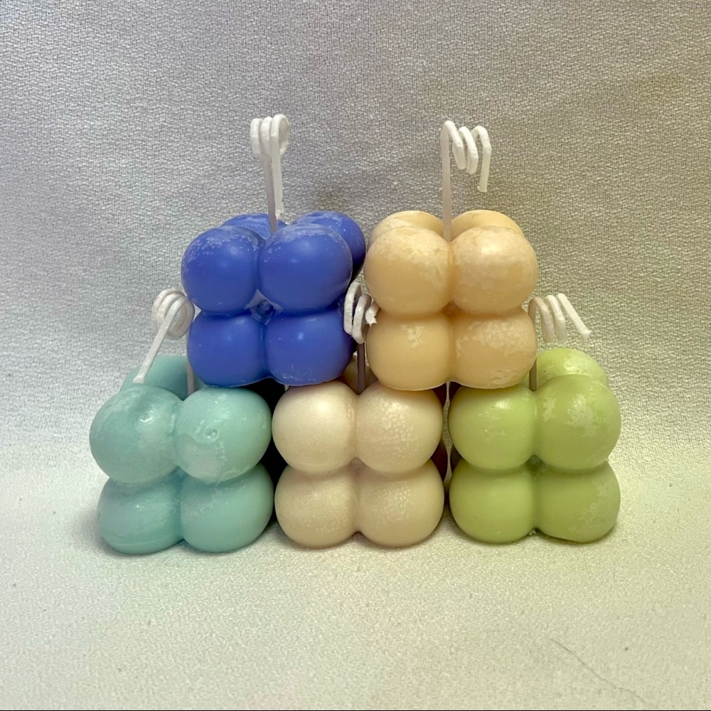 Small Cube Scented Candles l Coconut +  Soy Wax l Vegan & Cruelty-free